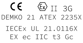 IECEx UL 21.0116X EX ec IIC T3 Gc Certification Logo